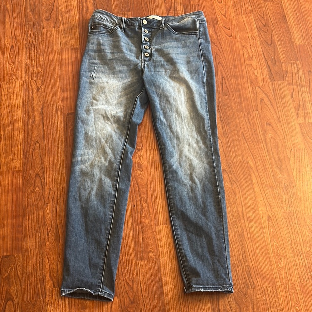 KanCan Blue Straight Leg Jeans Classic Style size 15